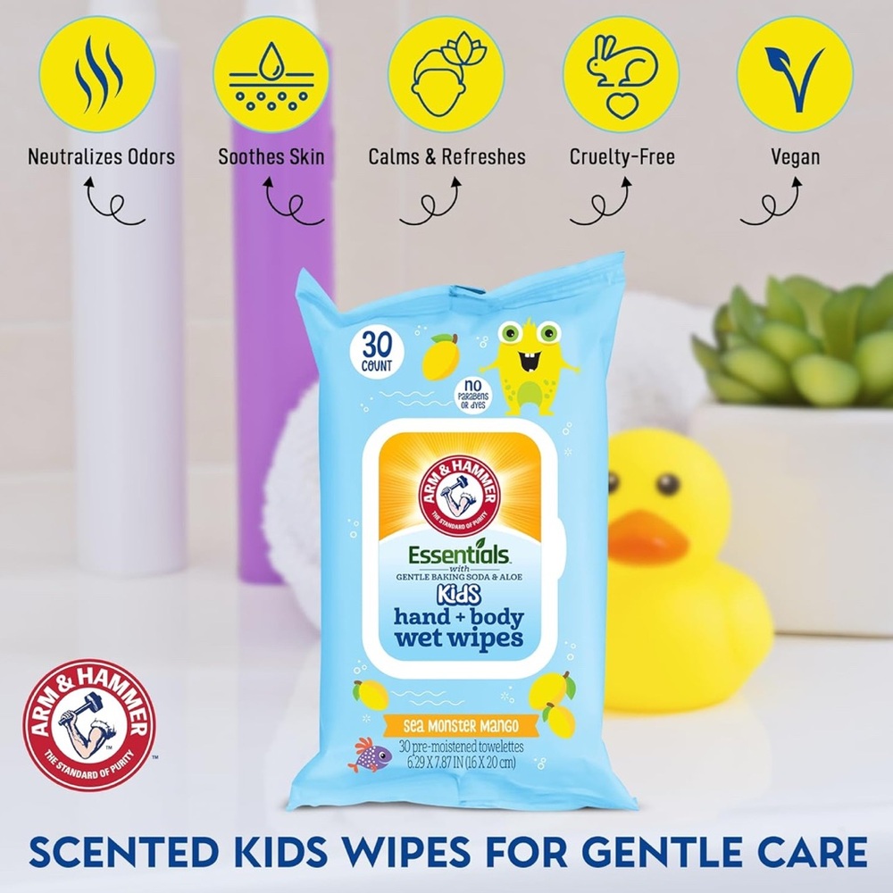 Arm & Hammer Face + Body Wet Wipes - 30ct. Watermelon Kiwi or Mango 🆕 - Picture 7 of 7